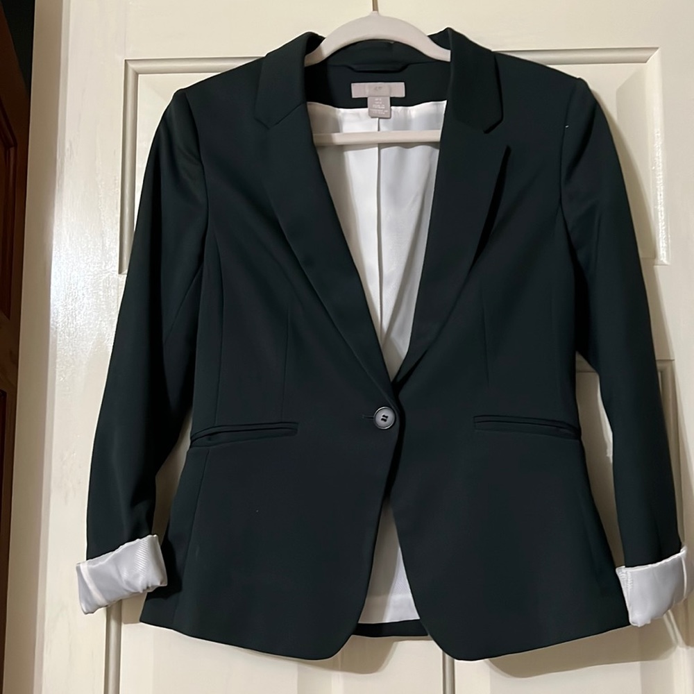 H&M emerald green city blazer. Worn once. Size 6